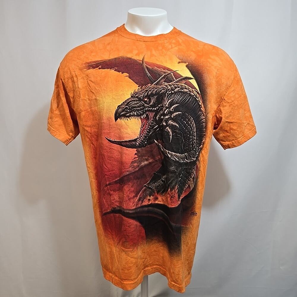 The Mountain Dragon Tee Shirt Mens Size Large Orange Tie Dye Tom Wood 2015